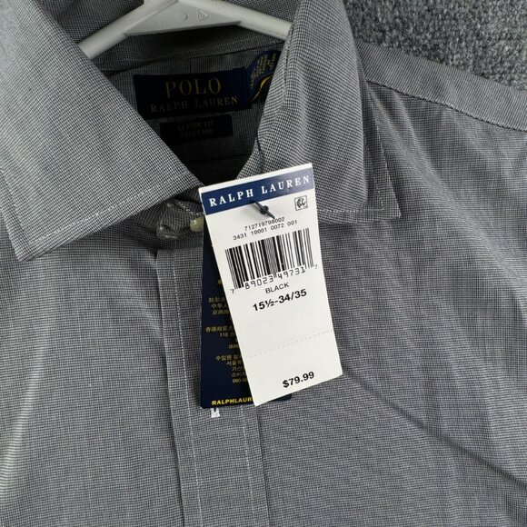 NWT Polo Ralph Lauren Button Up Shirt Long Sleeve Classic 15.5 34/35 Gray Men - Picture 9 of 14